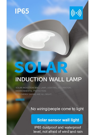 Suofeng Siyah Kasa Güneş Enerjili Radar Sensörlü Ip65 Su Geçirmez Dış Mekan Duvar Lambası - Beyaz Işık Siyah