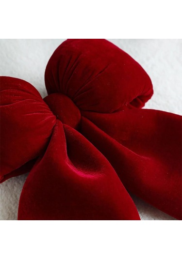 Folinda Noel Dekorasyonu: Bordo Kadife Bowknot, Ağaç Ve Duvar Süsü, 3 Boyut Seçeneği - 1 Adet