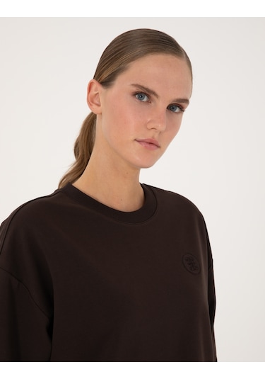 Pierre Cardin Kadın Kahverengi Sweatshirt 50314963-vr029 Kahverengi