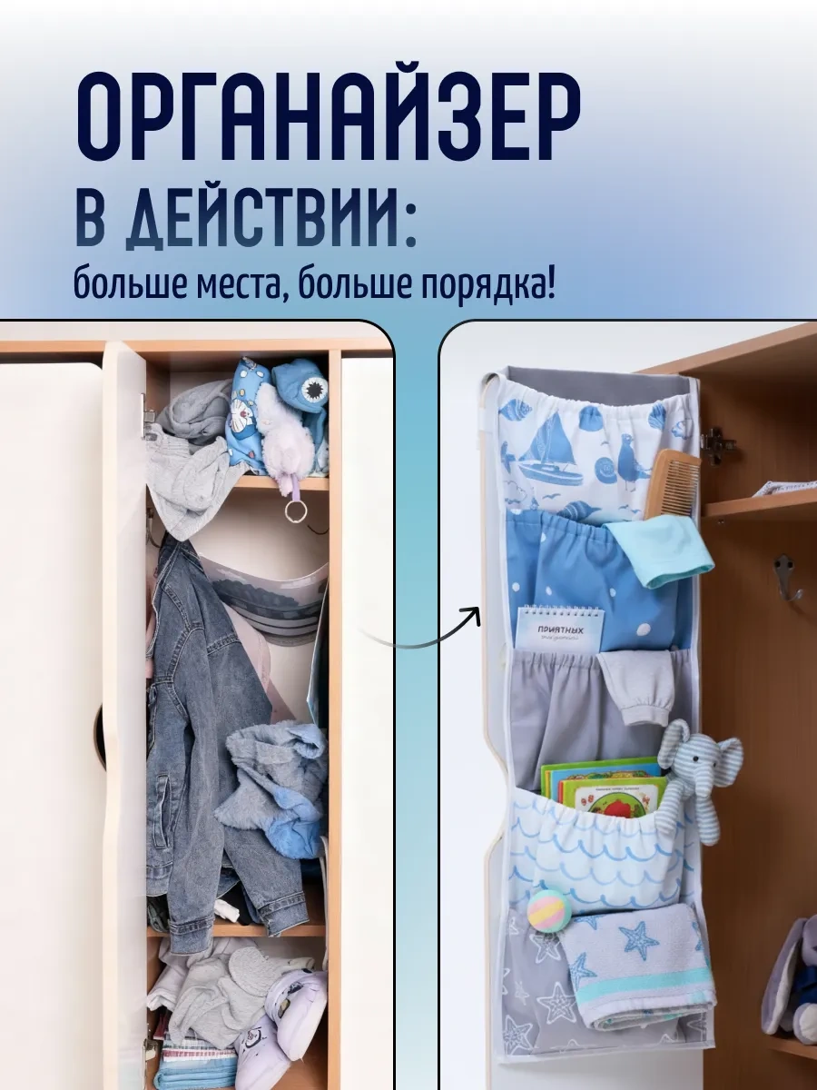 Mimimi Kreş İçin Kapaklı Cep Organizatörü Çocuk Dolabı Ve Kapı İçin 120186881 Açık Mavi