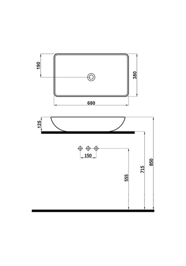 Newarc 5019 Domino Tezgah Üstü Lavabo
