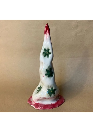 Uretti - Zehra 8449 - El Yapımı Seramik Tasarım Yılbaşı Ağacı Biblo - 10 X 22 Cm 1 Adet