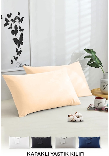 Vionel Home Pamuklu 2'li Yastık Kılıfı 50 x 70  Düz Bej