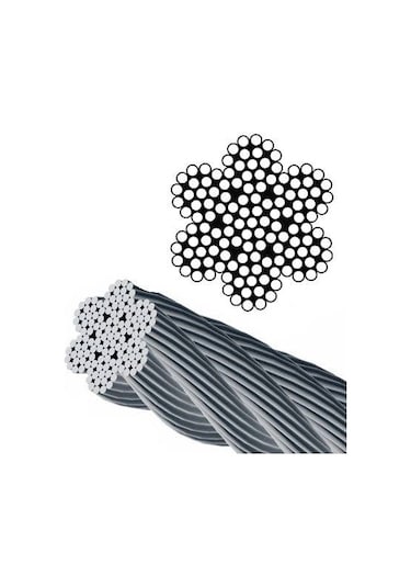 Ege Çelik Halat Krom Çelik Halat 7x19 4 Mm 10 Metre