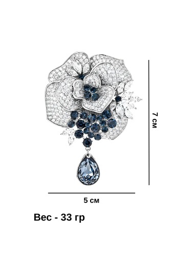 Bijoubijou Brosh Çiçek Gül 431720937 Gri