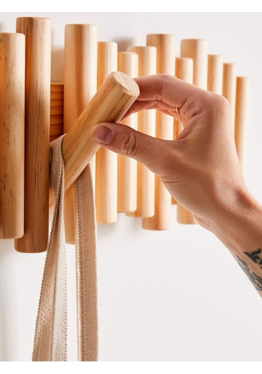 Minimalist Doğal Ahşap Duvar Askısı