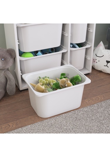 Rine 8 Derin Sepetli Çok Amaçlı Oyuncak Dolabı Beyaz Beyaz - Gri
