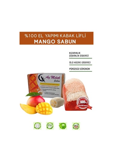 Mango Özlü Doğal Kabak Lifli Güzellik Sabunu Cilt   Etkili Diğer