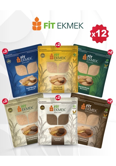 Fit 2li Kepekli ,2li Yulafli ,2li Chia ,2li Arpa ,2li Çavdar Ve 2li Keten Tohumlu Lavaş Ekmeği 300gr