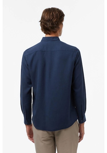 Erkek Lacivert Classic Fit Gömlek-11426 Lacivert