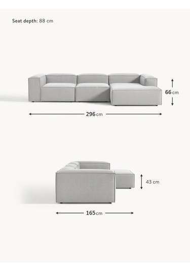 Most Mollis Plus 3 Modül Sağ Köşe Koltuk 32 Gri Keten Kumaş Yumuş