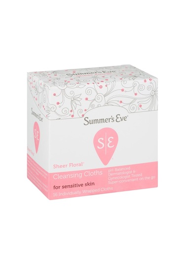 Summers Eve Sheer Floral Özel Bölge Temizlik Mendili 16'lı