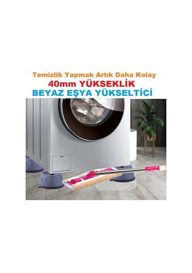 Beyaz Eşya Çamaşır Makinesi Titreşim Önleyici Vantuzlu Ayak 8Adet - 533274538