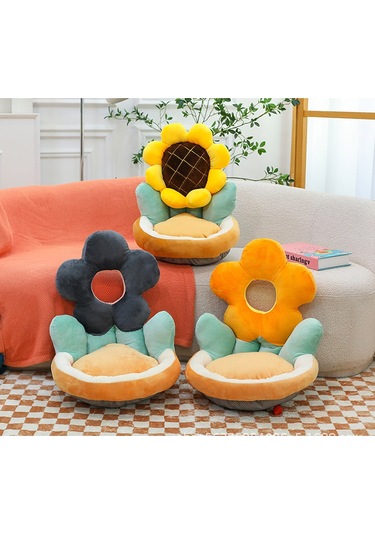 Jian Fan Çiçek Minderi, Sandalye Minderi, Sırtlık, Hepsi Bir Arada Bel Koruması Sarı