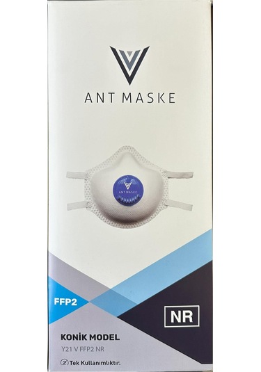 Ant Beyaz Ventilli Ffp2 Nr Toz İş Güvenlik Sanayi Boya Konik Maske - 25 Adetlik 5 Paket