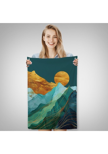 Dağların Üstündeki Güneş Manzarası Duvar Örtüsü-7648