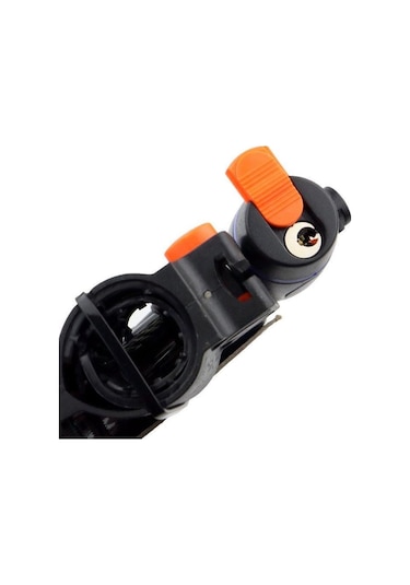 Anahtarlı Çelik Kilit Bisiklet Motosiklet Bebek Arabası Anahtarlı Güvenlik Kilidi Gri - Siyah