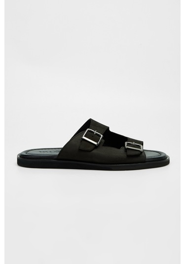 Valmenti Clemente Erkek Siyah Hakiki Deri Düz Terlik 537 518-val Erk Trlk Y23 Siyah