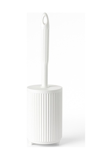 Lines Serisi Beyaz Banyo Seti, 5 Parça Lüks Akrilik Çöp Kovası, Fırça, Sabunluk Banyo Aksesuar Seti 3375 Beyaz