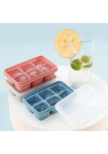 Xiyyadms Pembe Silikon Buzluk Kalıbı, 6 Bölmeli, Gıda Grubu, Kapaklı, Kolay Çıkarım, Dondurucuda Saklanabilir, Kokusuz, Dayanıklı, Multifonksiyonel Kullanım Çok Renkli