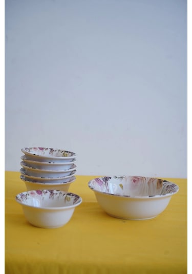 Mitra Dijital Baskılı 7'li Çerezlik Kase Şeffaf