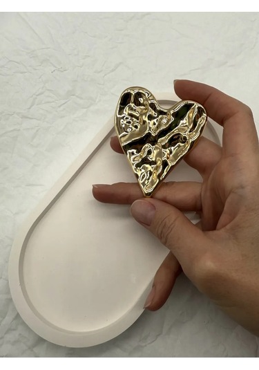 Best Price 34 Orijinal Broş Kalp Yırtık Metal 342231422 Altın Rengi