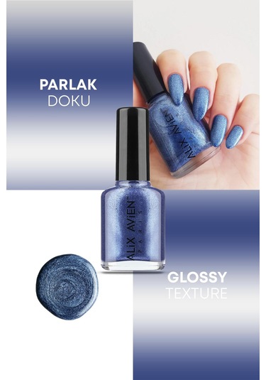 Alix Avien Metalik Mavi Oje 40 Yüksek Pigmentli Uzun Süreli Kalıcılık Hızlı Kuruma Nail Lacquer 40