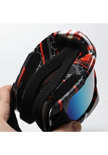 Willowhaven Kırmızı Sarı Anti Fog Kayak Gözlüğü Tpu Ayarlanabilir Yetişkin Snowboard