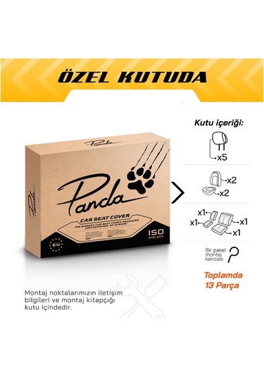 Panda Proline Serisi Jakar Kumaş Ticari Oto Koltuk Kılıfı Siyah - Kırmızı