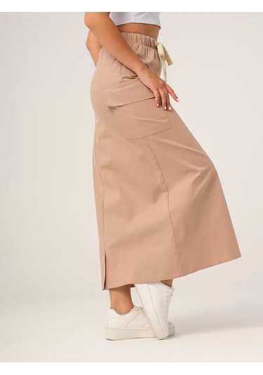Sulush Pamuklu Maxi Kargo Etek 153321531 Bej