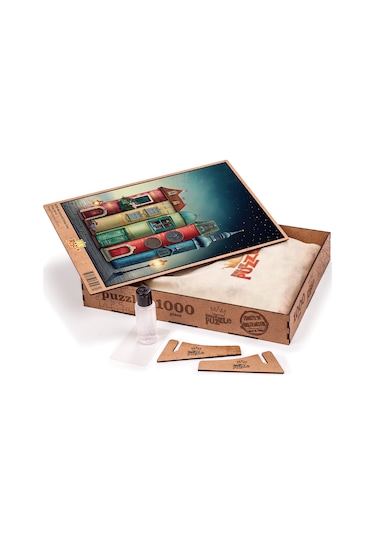 King Of Puzzle Fantastik Kitap Evler Ahşap Puzzle 1000 Parça