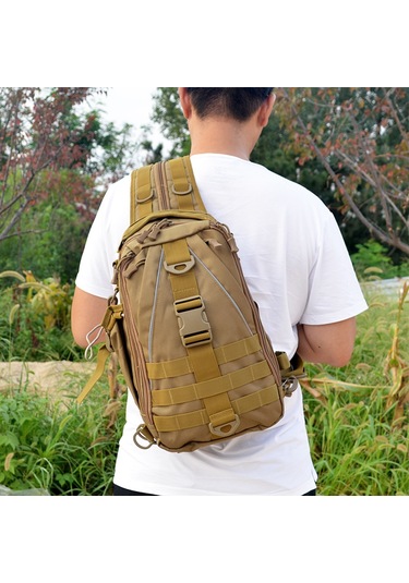 Çok Amaçlı Taktik Sling Paketi Sırt Çantası Açık Balıkçılık Haki