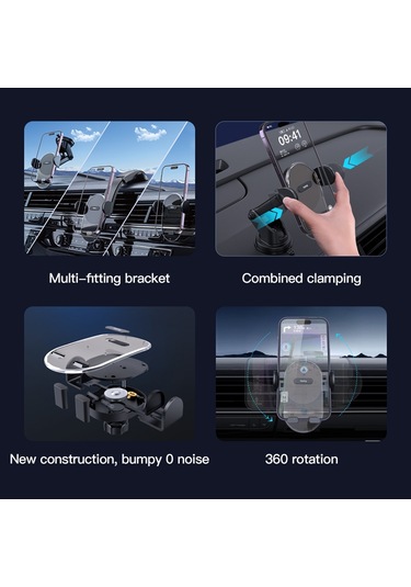 Totu Dcts-019 Ming Serisi Araç Tutucu, Hava Çıkışlı Versiyon Yarı Saydam Siyah