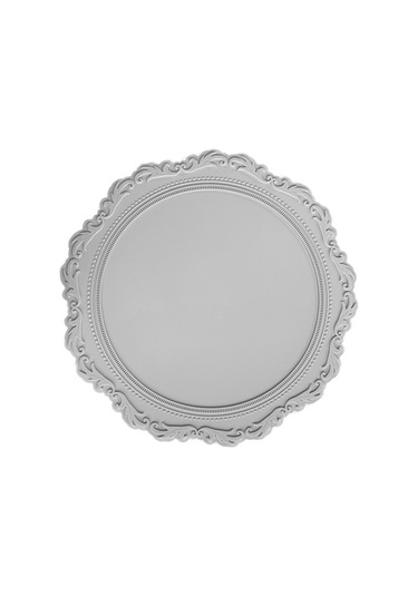 Silikon Placemat Yuvarlak Çiçek Kahve Yemek Masası Matı 34cm Kabartmalı Pembe Bardak Altlığı Isıya Dayanıklı Mutfak Sofra Takımı Yemek Matı Açık Gri, 34cm Diğer