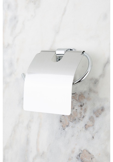 Multistore Mini Serisi Krom Geniş Kapaklı Tuvalet Kağıtlığı Wc Kağıtlık Tuvalet Kağıdı Askısı Gri