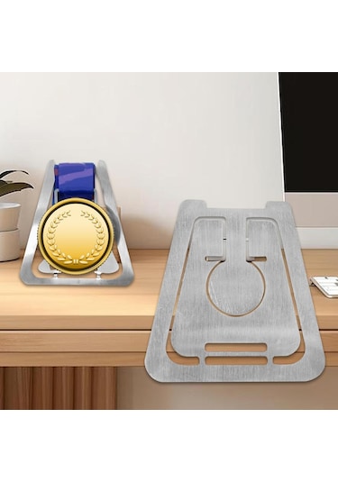 Homyl Madalya Standı Spor Kitaplık Madalyaları 12cmx11.5cmx7cm Gümüş