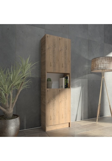 Kuta Flat56 Kitaplık 4 Kapaklı Kütüphane Çok Amaçlı Dolap (498407568)