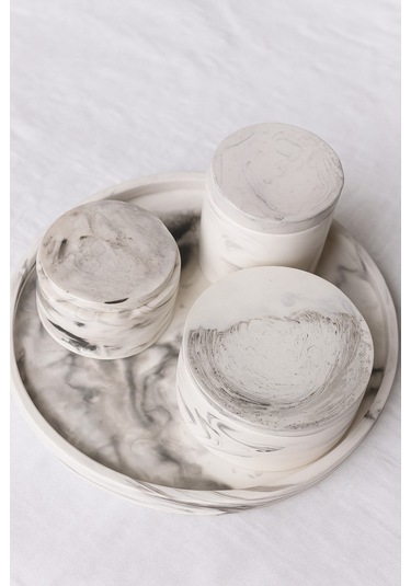 Dekoratif Set Mum Mermer Set