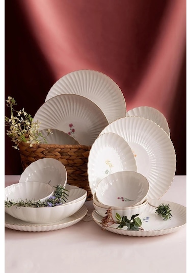 Kütahya Porselen Tiny Miny Yemek Takımı 27 Parça 6 Kişilik Bnlzf27yt4012673 Beyaz - Altın