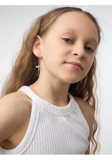 Marıola Uzun Sürgülü Küpeler Altın Kaplama Gümüş 925 Kuşlar 251889332 Altın