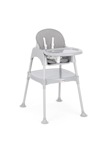 Babydoor 3 İn 1 Mama Dia Çalışma Masalı Pedli Mama Sandalyesi Gri
