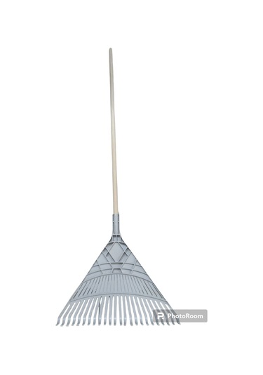 20 Dişli Plastik Gazel ve Yaprak Toplama Tırmığı 110 CM Ahşap Sap