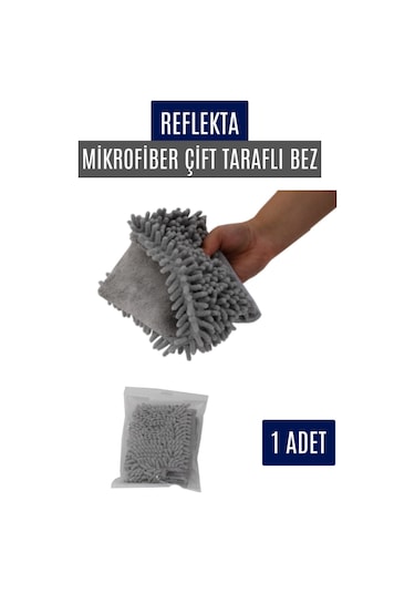 Reflekta Çift Taraflı Mikrofiber Bez 1 Adet Gri