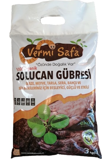 Vermisafa  Organik  Katı  Solucan  Gübresi  3  KG