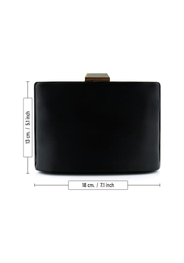 Erkan Saçmacı Siyah Saten Taşlı Gümüş Metal Saplı Zincir Askılı Abiye Çanta Siyah