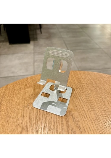 Chenkestoreone Aurora Gümüş Tüm Metal Katlanır Çok Açılı Telefon Tablet Tutucu Aurora Gümüşî