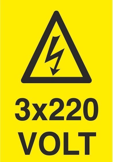 3x220 Volt Uyarı Levhası 70x100cm