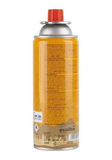 Evolite Butane Propane Valfli 227gr Gaz Ocak Kartuşu Sarı