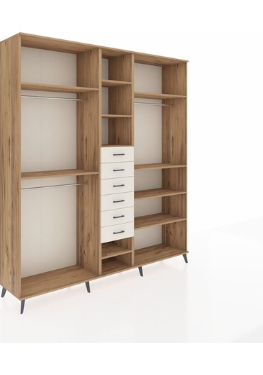 Hyperion Dolap 10 Raflı 6 Çekmeceli 3 Askılı 220x44x243 Çam-çam/aytaşı Atlas Çam/aytası