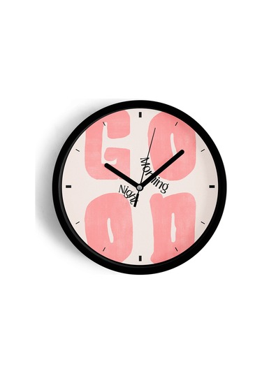 Modern Yazılı Tasarım - '' Good Morning - Günaydın'' Duvar Saati - 30cm - Önü Camlı Siyah Kasa-jh0656 Siyah